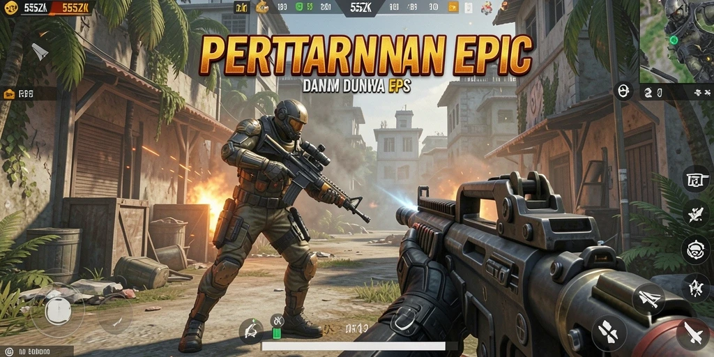 Gameplay seru dalam pertempuran FPS yang mendebarkan.