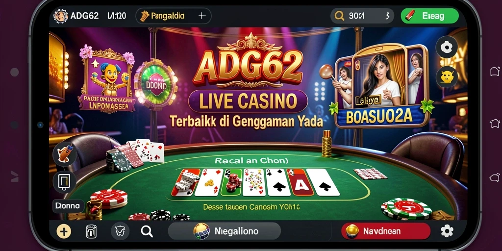 Tampilan gameplay Live Casino yang seru dan interaktif di ADG62.