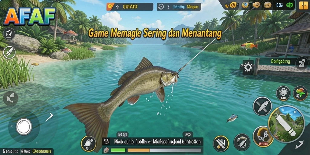 Screenshot utama AFAF menunjukkan pengalaman gameplay memancing yang menakjubkan.