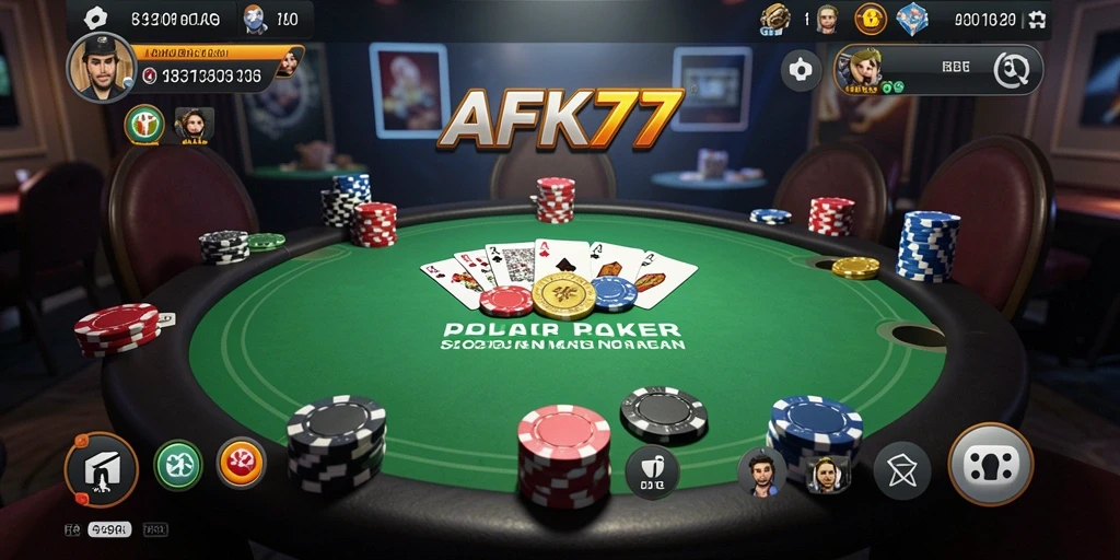 Tampilan gameplay seru dalam permainan Poker AFK77.