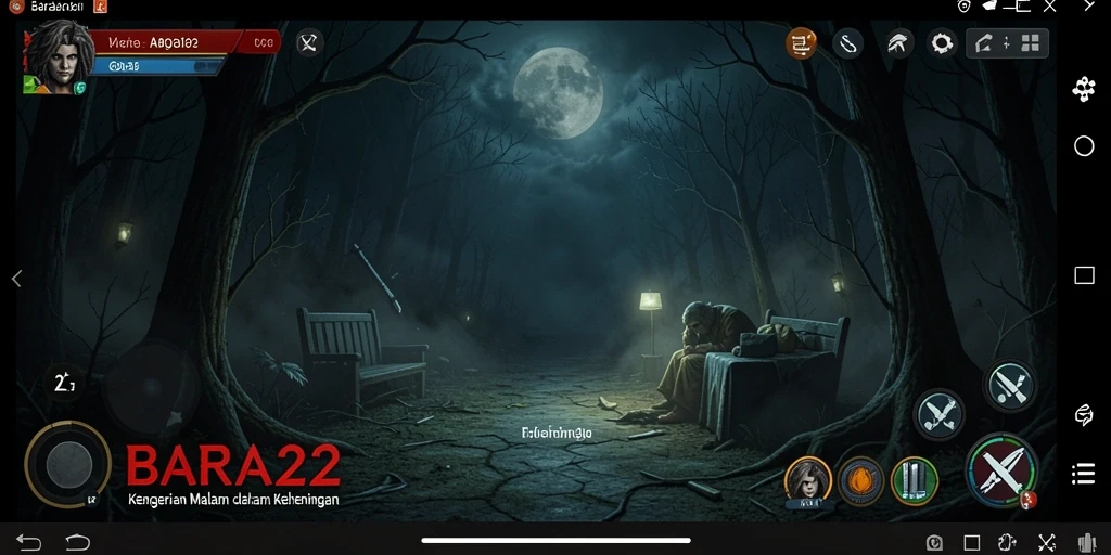 Tangkapan layar gameplay BARA22 menampilkan suasana mencekam di tempat terkutuk.