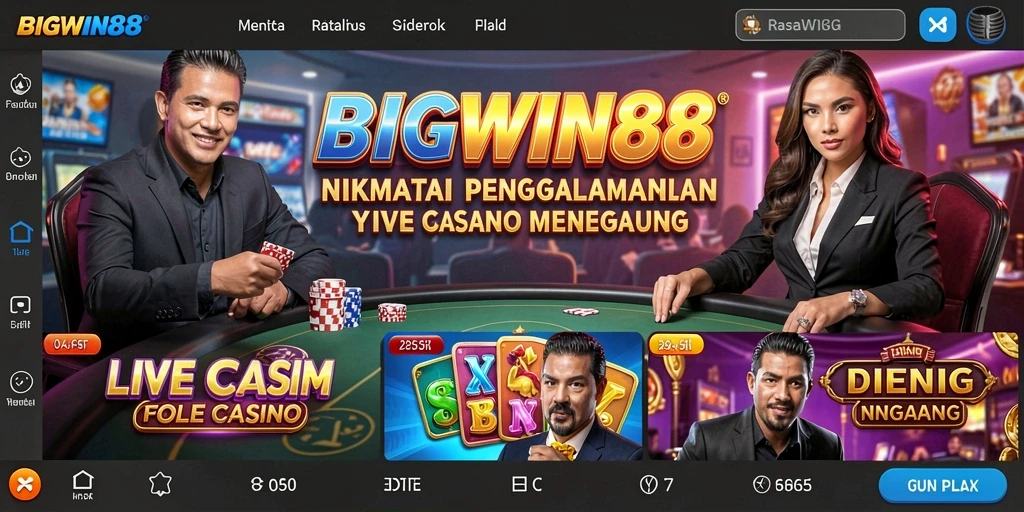 Tampilan gameplay Live Casino yang memukau di BIGWIN88.