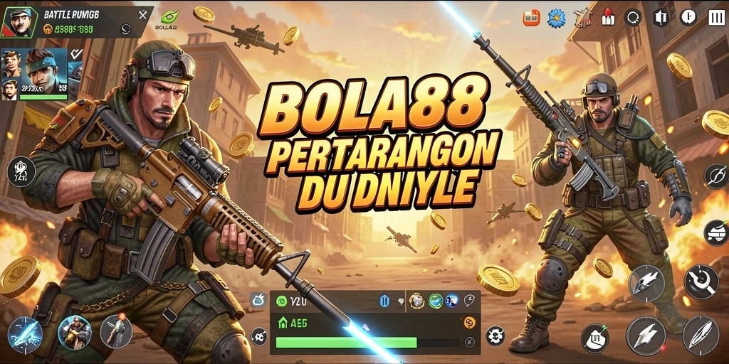 Screenshot gameplay BOLA88 menampilkan aksi seru dalam pertempuran Battle Royale.