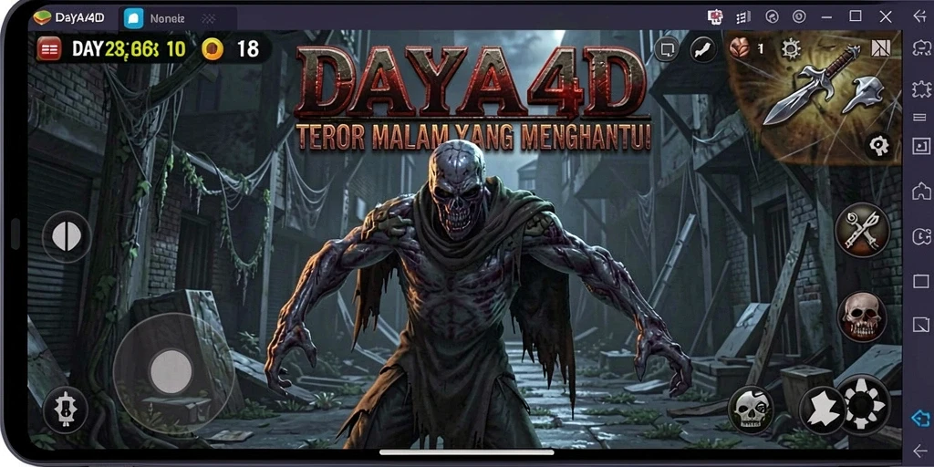 Screenshot menampilkan suasana menegangkan dari gameplay DAYA4D.