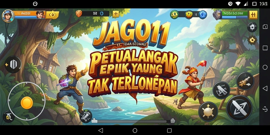 Gameplay JAGO11 yang menampilkan petualangan yang seru dan penuh tantangan.