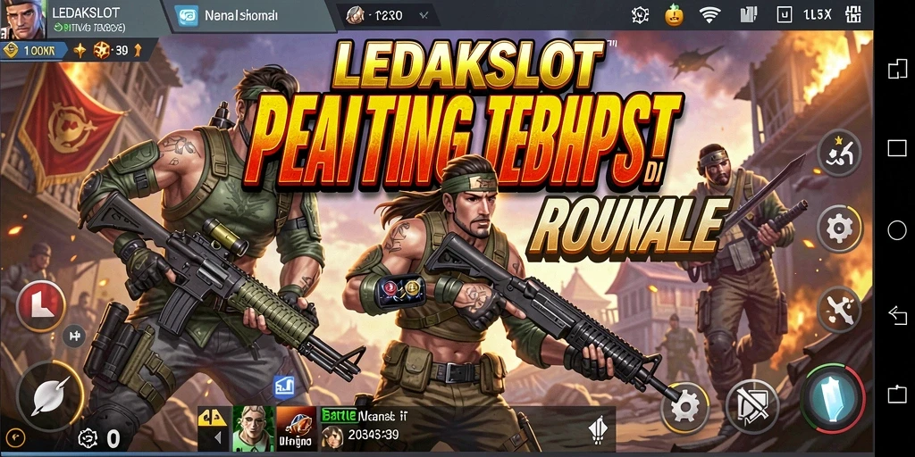 Tampilan screenshot game LEDAKSLOT dengan aksi Battle Royale yang mendebarkan.