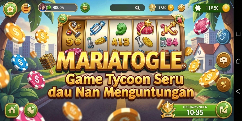 Screenshot utama MARIATOGEL menampilkan gameplay Tycoon yang seru.