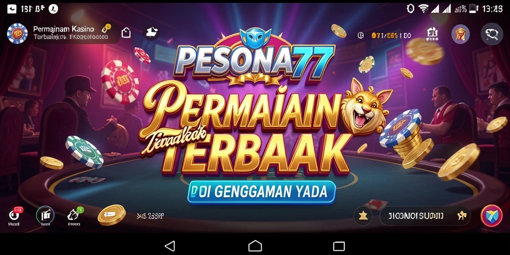 Tampilan gameplay menarik dari PESONA77 dengan suasana kasino.