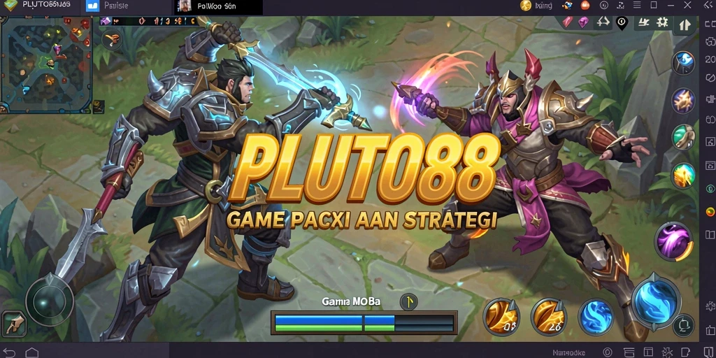 Tampilan gameplay MOBA yang intens dan penuh aksi.