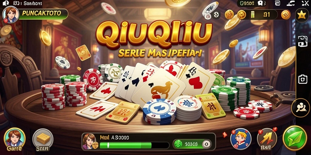 Screenshot gameplay PUNCAKTOTO yang menampilkan suasana permainan QiuQiu.