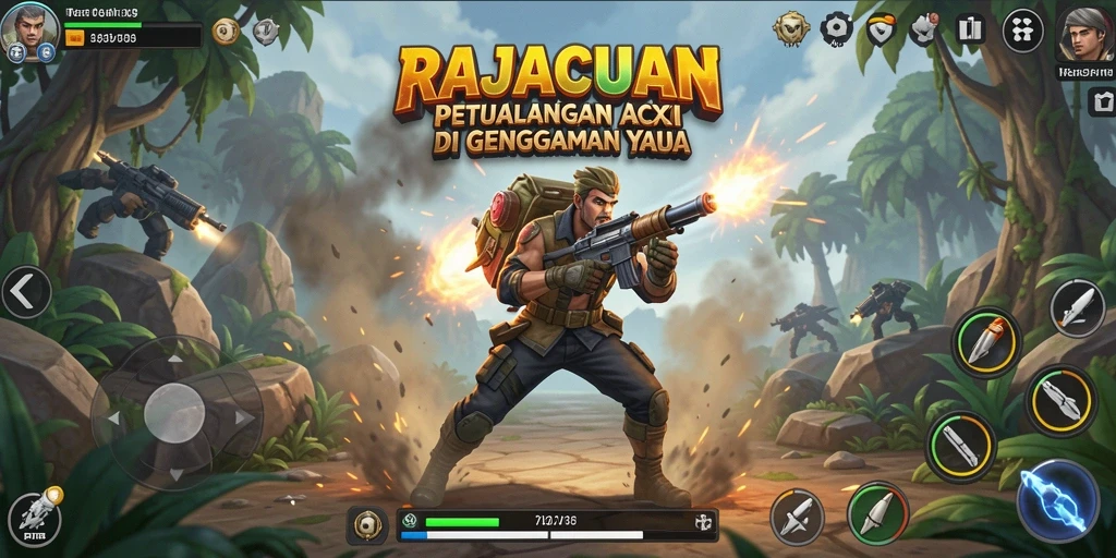 Tampilan gameplay intens dari RAJACUAN yang penuh aksi.