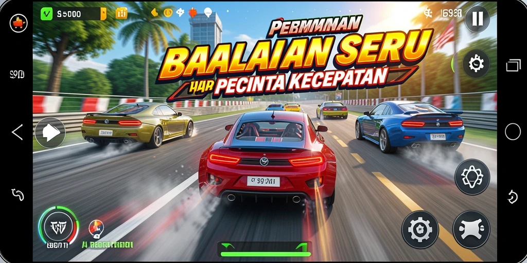 Screenshot menunjukkan aksi balapan seru di S80 dengan grafis yang menawan.
