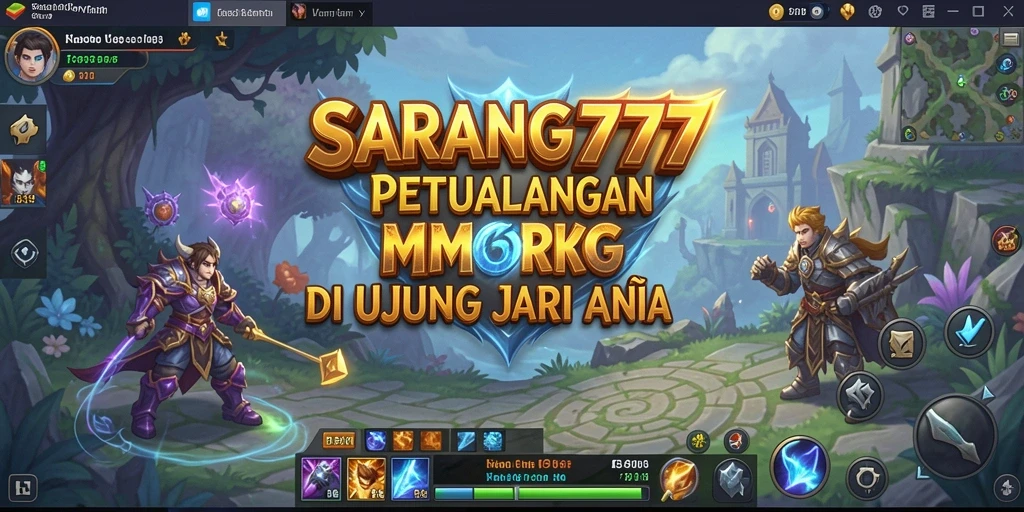 Screenshot menampilkan petualangan seru dalam permainan MMORPG SARANG777.