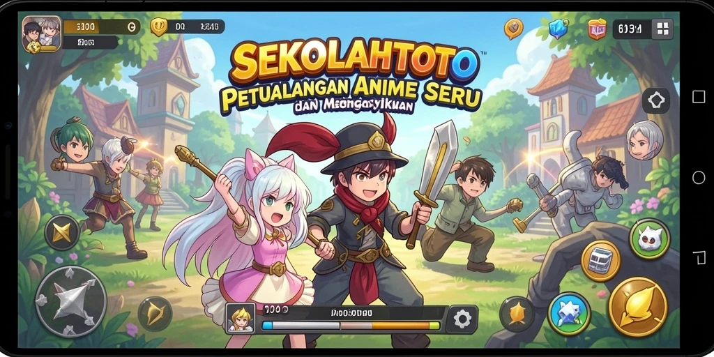 Tampilan gameplay <strong>SEKOLAHTOTO</strong> yang penuh aksi dan petualangan anime.