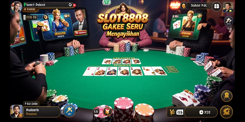 Tampilan gameplay poker yang menarik di SLOT8808.