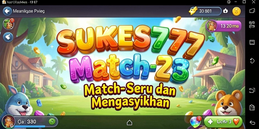 Tampilan gameplay menarik dalam SUKSES777 dengan tantangan Match-3 yang seru.