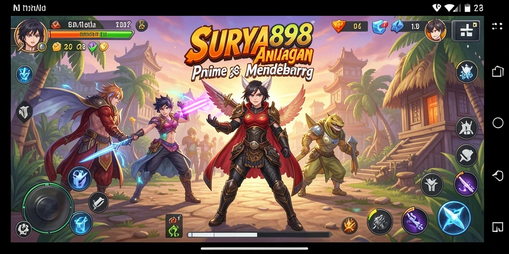 Tampilan screenshot SURYA898 menampilkan karakter anime dalam aksi seru.