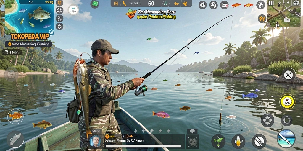 Tangkapan ikan yang beragam dalam gameplay TOKOPEDIAVIP.
