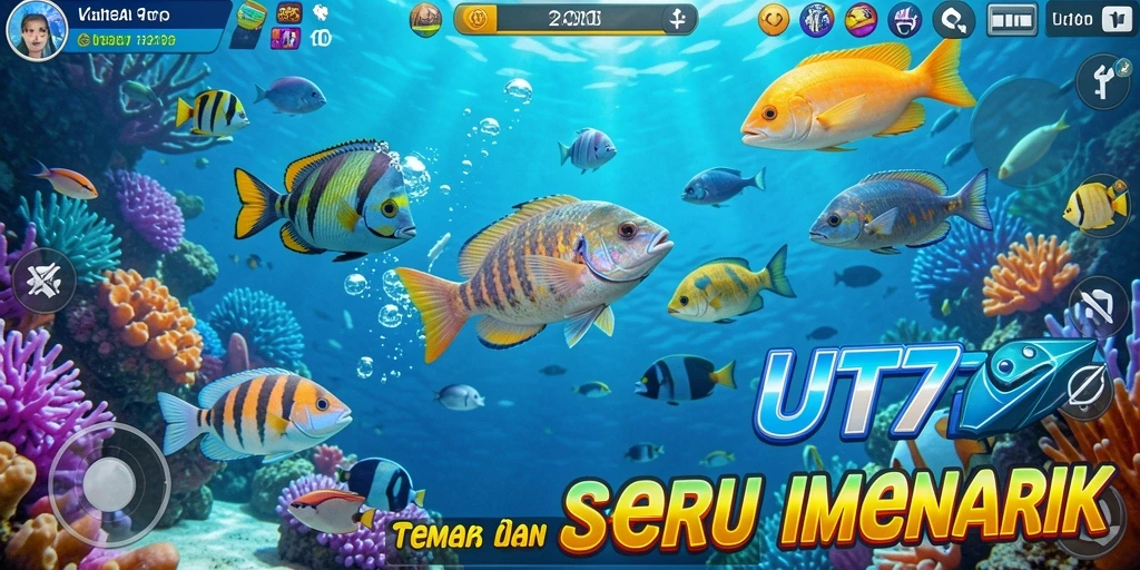 Tampilan gameplay Tembak Ikan yang seru dan berwarna-warni.